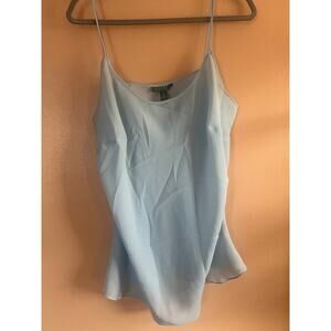 Lauren Ralph Lauren Baby Blue Silky Satin Cami Tank Top Plus Size 2X EUC